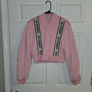 Adidas Pink Falcon Bomber Crop Jacket